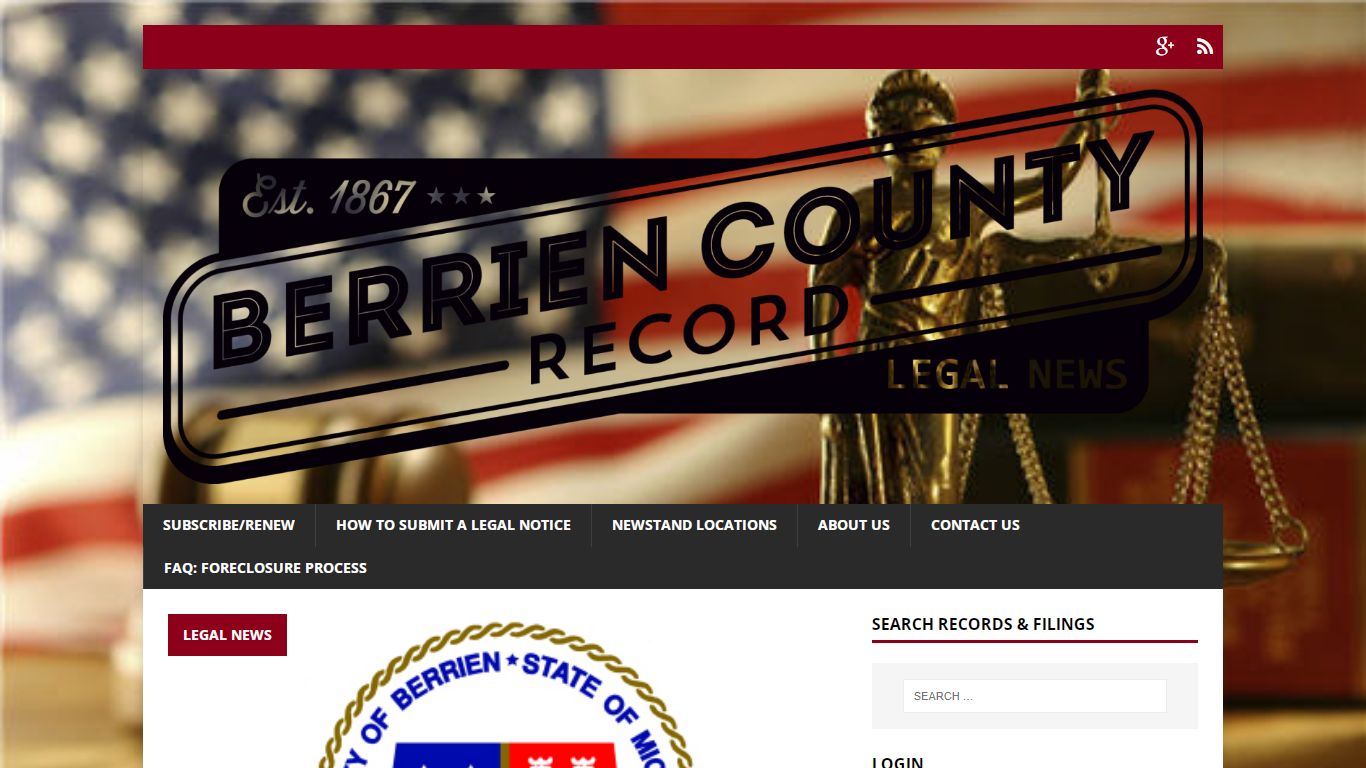 Berrien County Record Legal News – County wide legal & court news