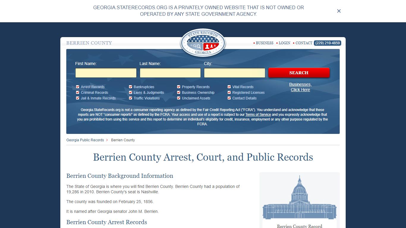 Berrien County Arrest, Court, and Public Records